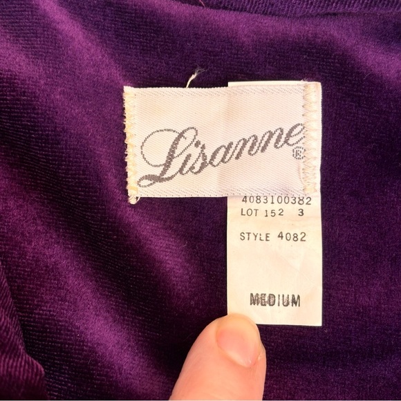 Vintage Lisanne Long Zip Front Maxi Velour Robe House Coat Union Made Purple M - Picture 7 of 9